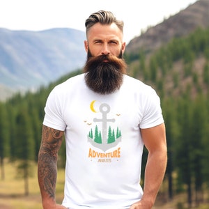 Adventure Awaits Anchor Shirt, Camping Shirt, Hiking Shirt, Boating Shirt, Gift for Man, Boat Shirt, Lake Shirt