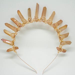 Bridal Crystal Crown / Raw Quartz Crown / Raw Crystal Crown / Crystal Headband / Boho Hair Jewelry / Crystal Tiara / Mermaid Crown /