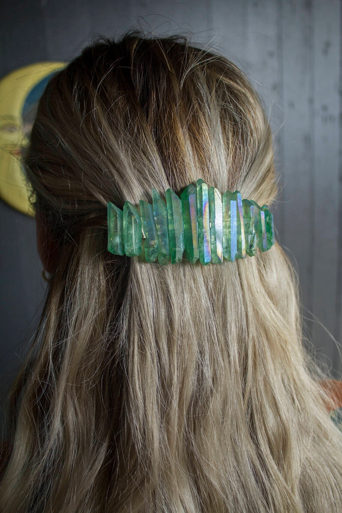 Crystal Barrette / Seafoam Green Hair / Quartz Crystal Hair Etsy