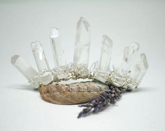 Raw Crystal Crown / Crystal Crown / Bridal Crystal Crown / Crystal Hair Comb / Bridal Hair Comb / Crystal Hair Jewelry / Womens Gift