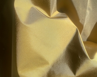 Brilliant gold silk taffeta 54" wide fabric remnants for home decor, apparel, crafting projects, high quality