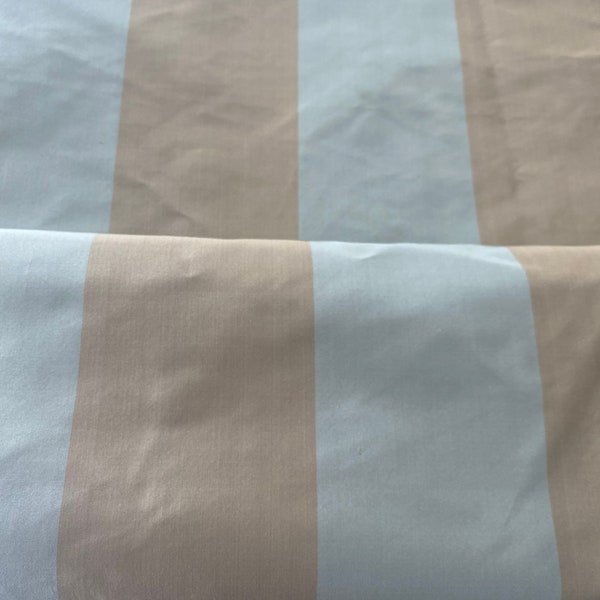 Green and Blue Silk Taffeta Stripe, multiple lengths, high quality, for draperies, window shades, blinds, decorative pillows