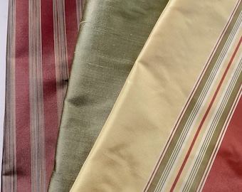 Orange yellow green silk fabric bundle for crafting projects, each piece 12&quot; x 24&quot; 3 pieces high quality silk