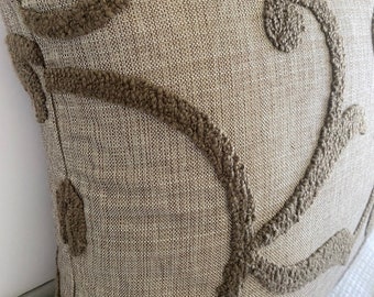 Stylish Textured Pillow Cover, warm brown tones, 24" x 24" pillow cover only, hidden zipper.