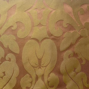 Bronze & Gold Silk Damask Fabric: Apparel, Home Decor (54&quot; Wide)