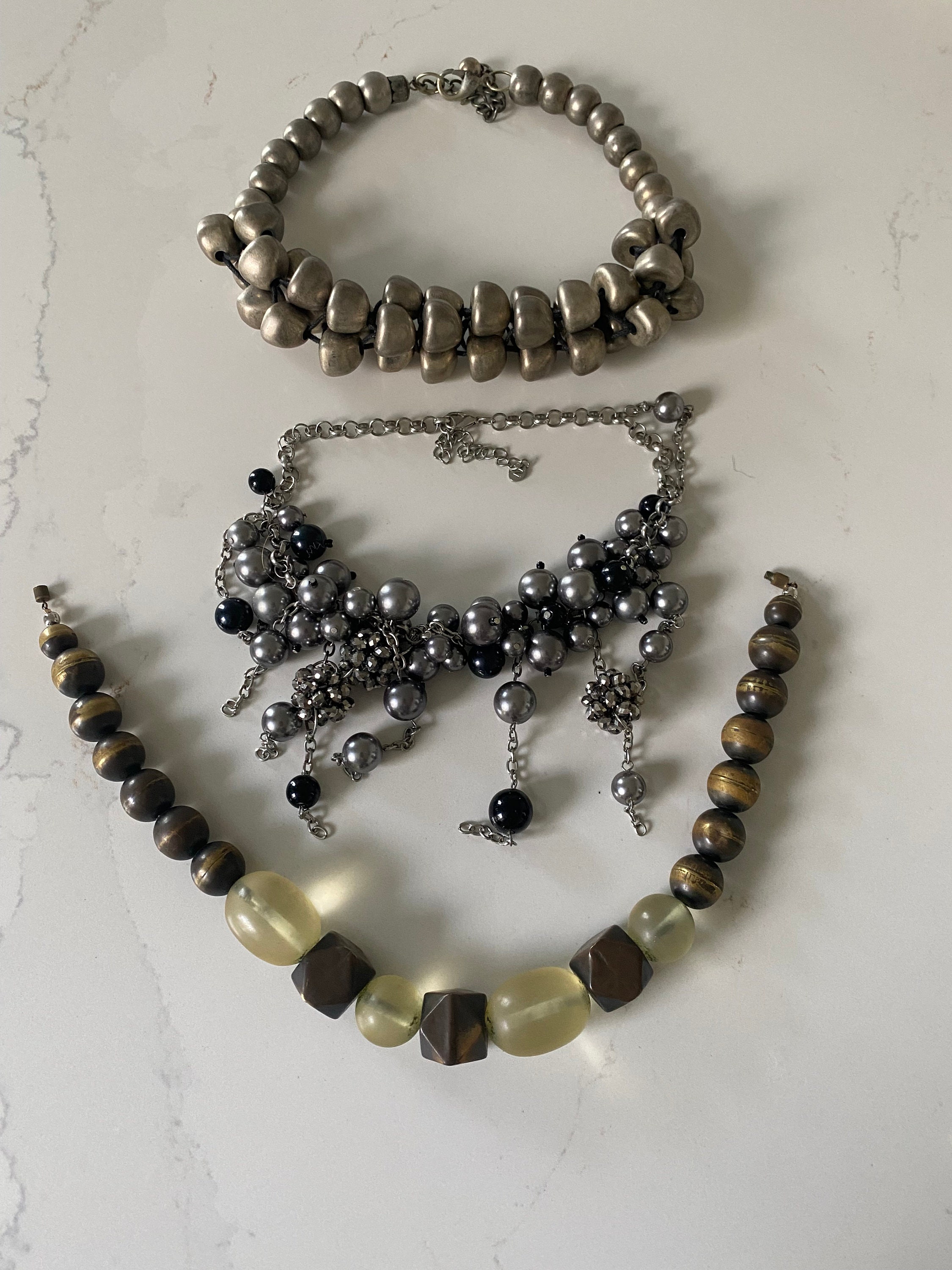 3 Chunky Necklaces Costume Jewelry 