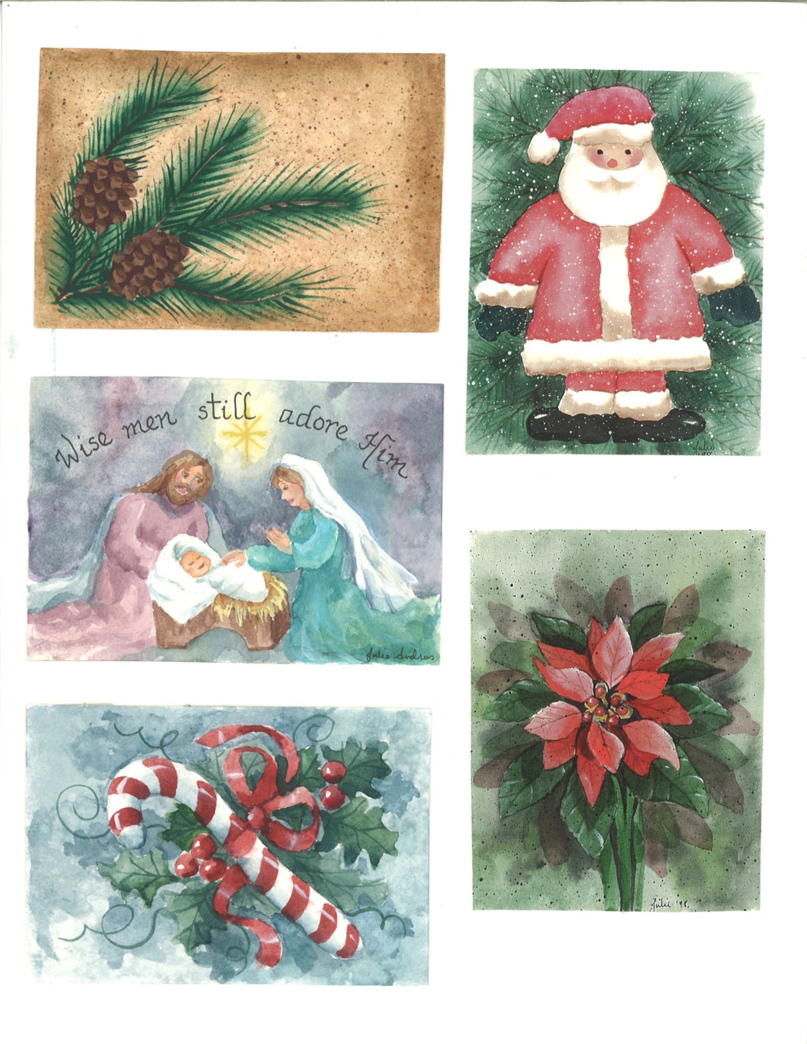 Colecci n De Acuarela De Navidad Para Hacer Tarjetas Etsy