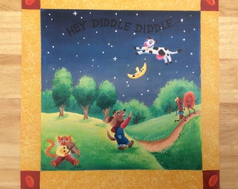 Hey Diddle Diddle" a print 12"x12" from my new nursery rhyme collections!