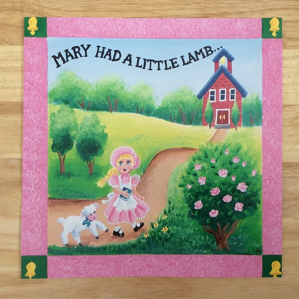 Mary had a Little Lamb" a print 12"x12" from my new nursery rhyme collections!