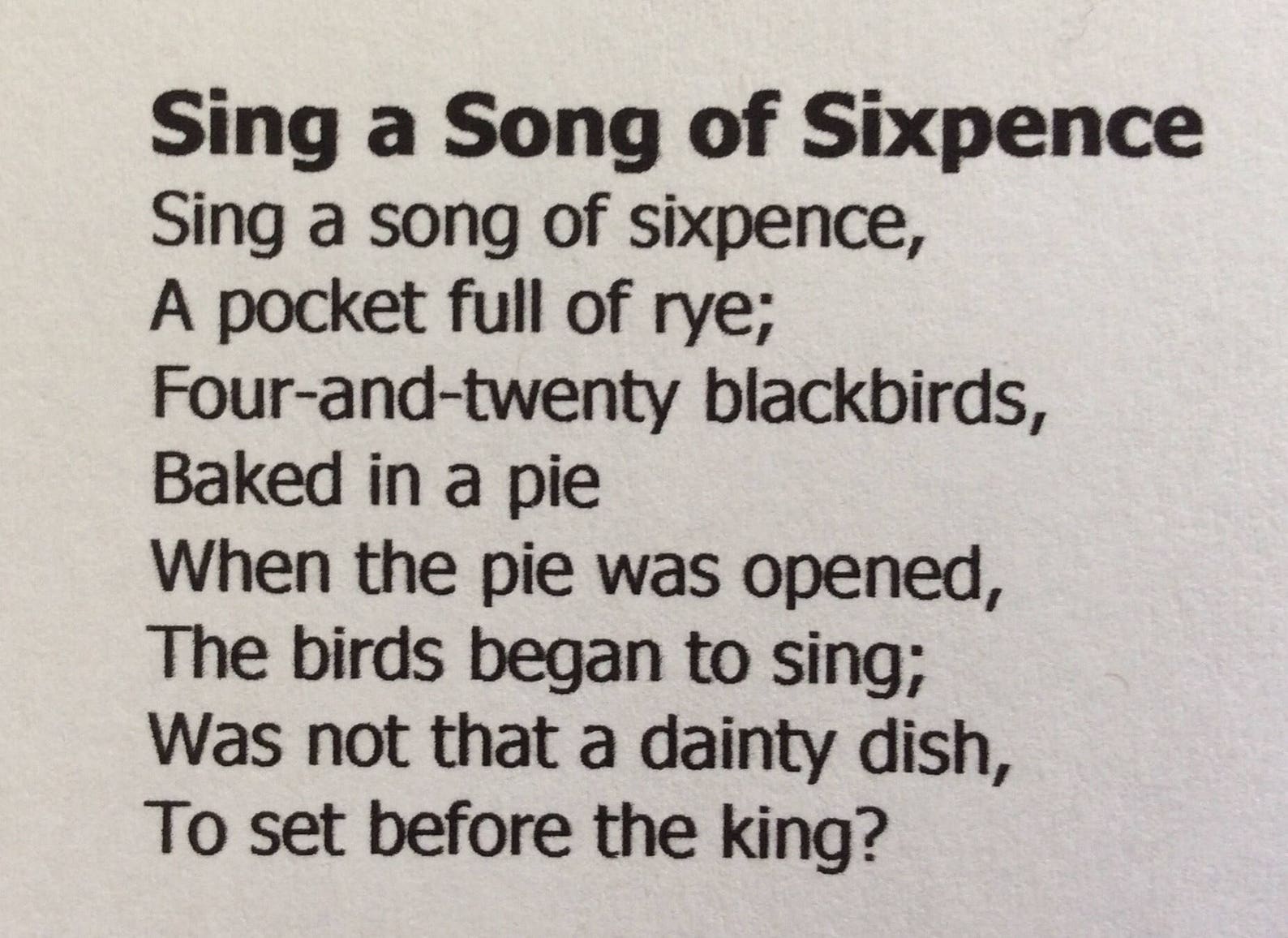 Sing a Song of Sixpence a Print 12x12 From - Etsy