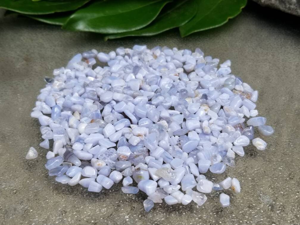 Blue Lace Agate Crystal Chips Polished Blue Lace Agate Crystal