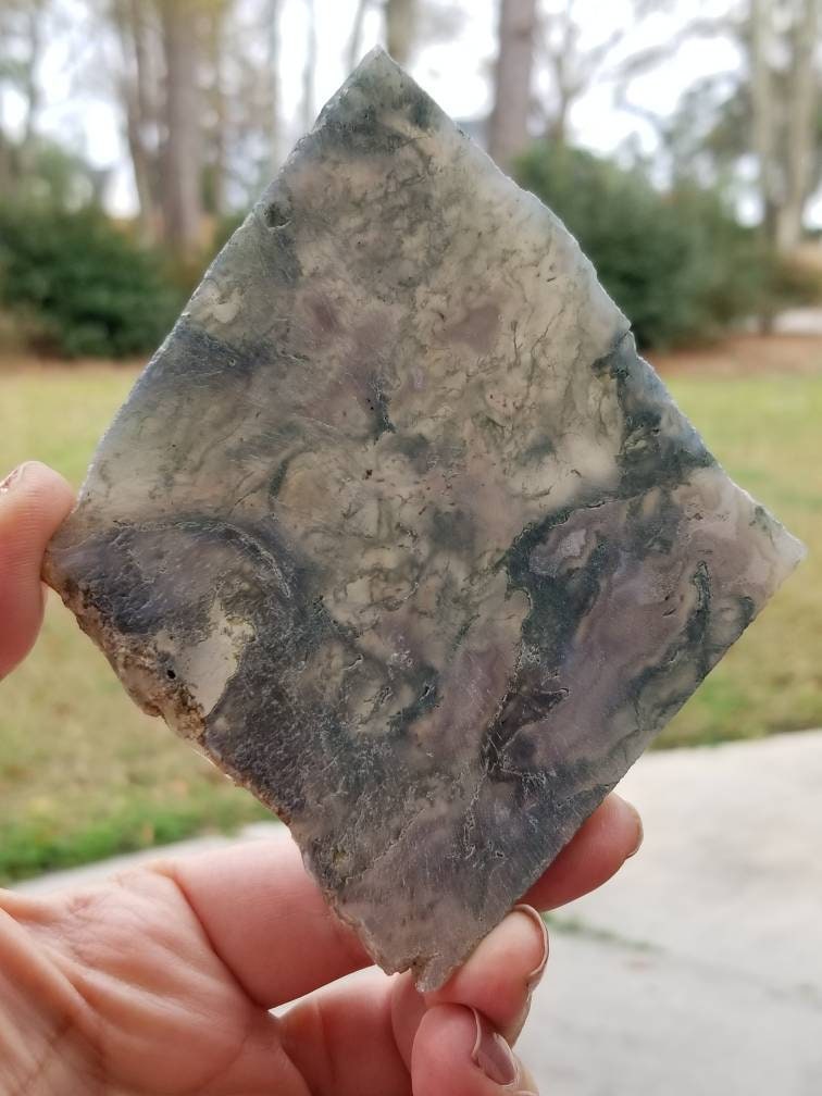 Moss Agate Slab / Moss Agate Slab / One Side Polished - Natural Edges