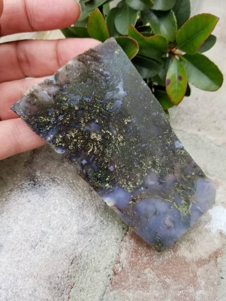 Moss Agate Slab / Moss Agate Slab / One Side Polished - Natural Edges