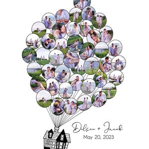 Up House Disney Wedding Guest Book, Alternative Guest Book, Balloons, Signature Book, Engagement Photo Print, Unique Wedding Guest Book Gift