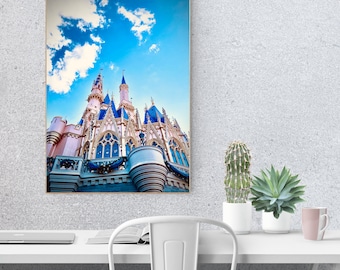 Disney Details Photo Print, Magic Kingdom 50th Celebration Castle, Cinderella Castle, Disney Décor, Fairytale, Giclee Print, Pink Princess