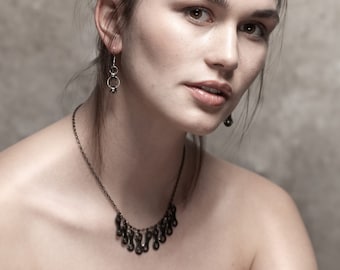 Recycled bike chain necklace BRISTOL. Jewelry made from recycled materials. Sustainable ethical jewelry. Eco-friendly gift for women.