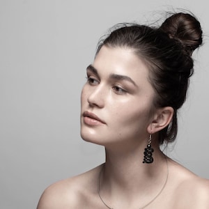 Upcycled earrings made of repurosed bike inner tubes CASABLANCA. Eco-friendly gift for her. Recycled jewelry by Re-krea