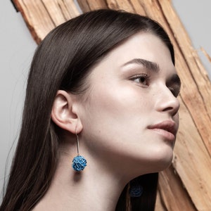 Recycled electric cable jewelry. Upcycled earrings SHANGHAI. Eco-friendly gift made from recycled materials. Vegan jewelry.