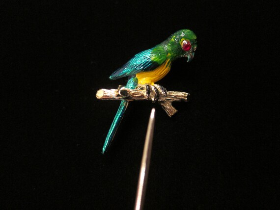 Vintage Lot of 2 Bird Brooch Pins - Enamel Painte… - image 6