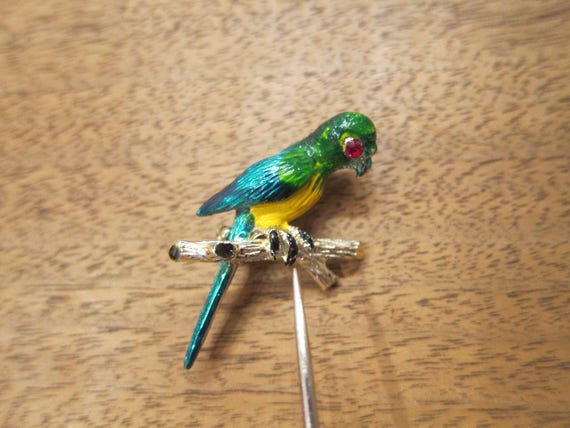 Vintage Lot of 2 Bird Brooch Pins - Enamel Painte… - image 7