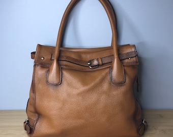 EUC La Poet Pebbled Leather Tote Shoulder Bag Cross Body Purse, Shoulder Strap, Dust Cover