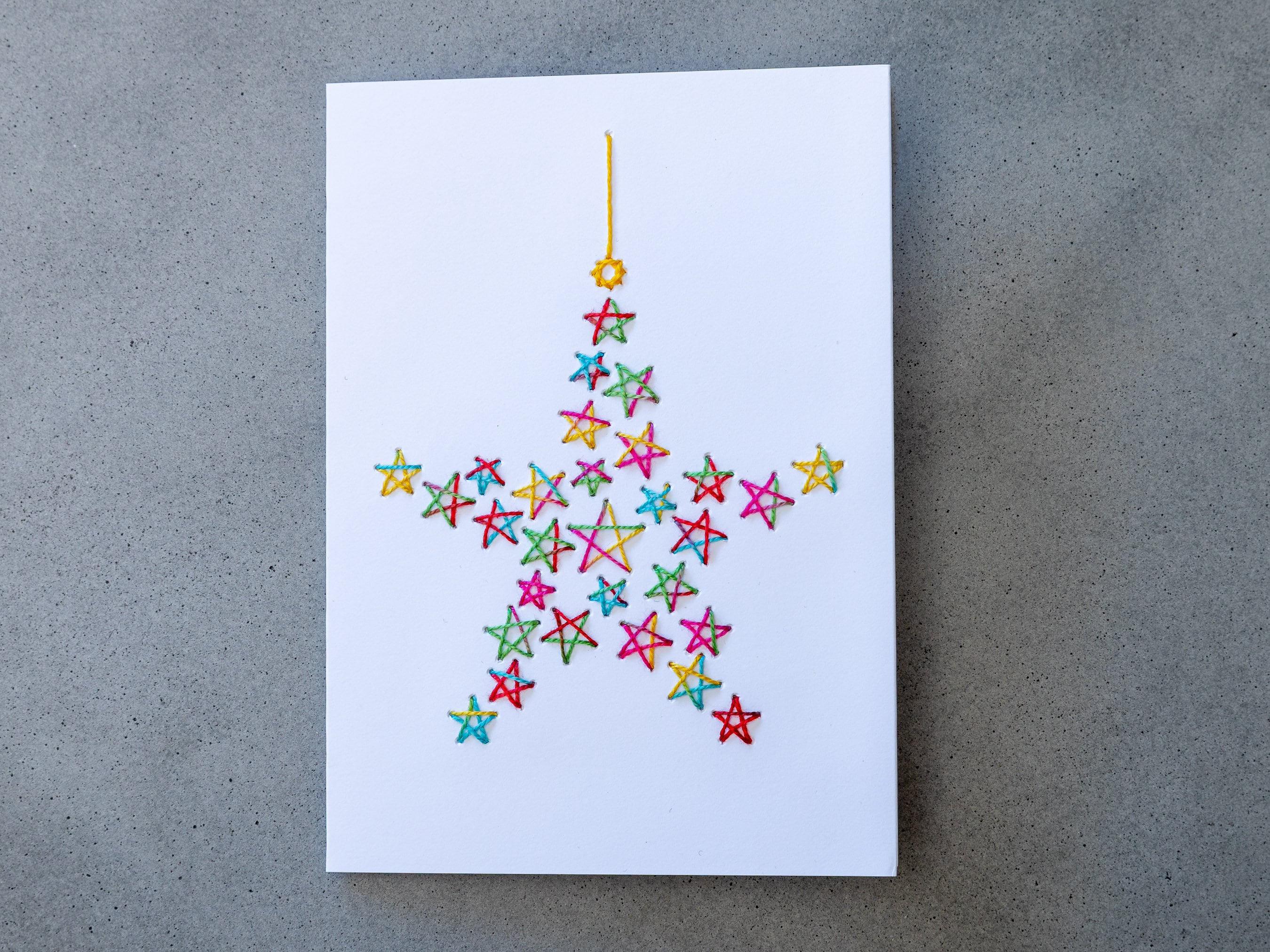 Hand Embroidered Star of Stars Greeting Card - Etsy