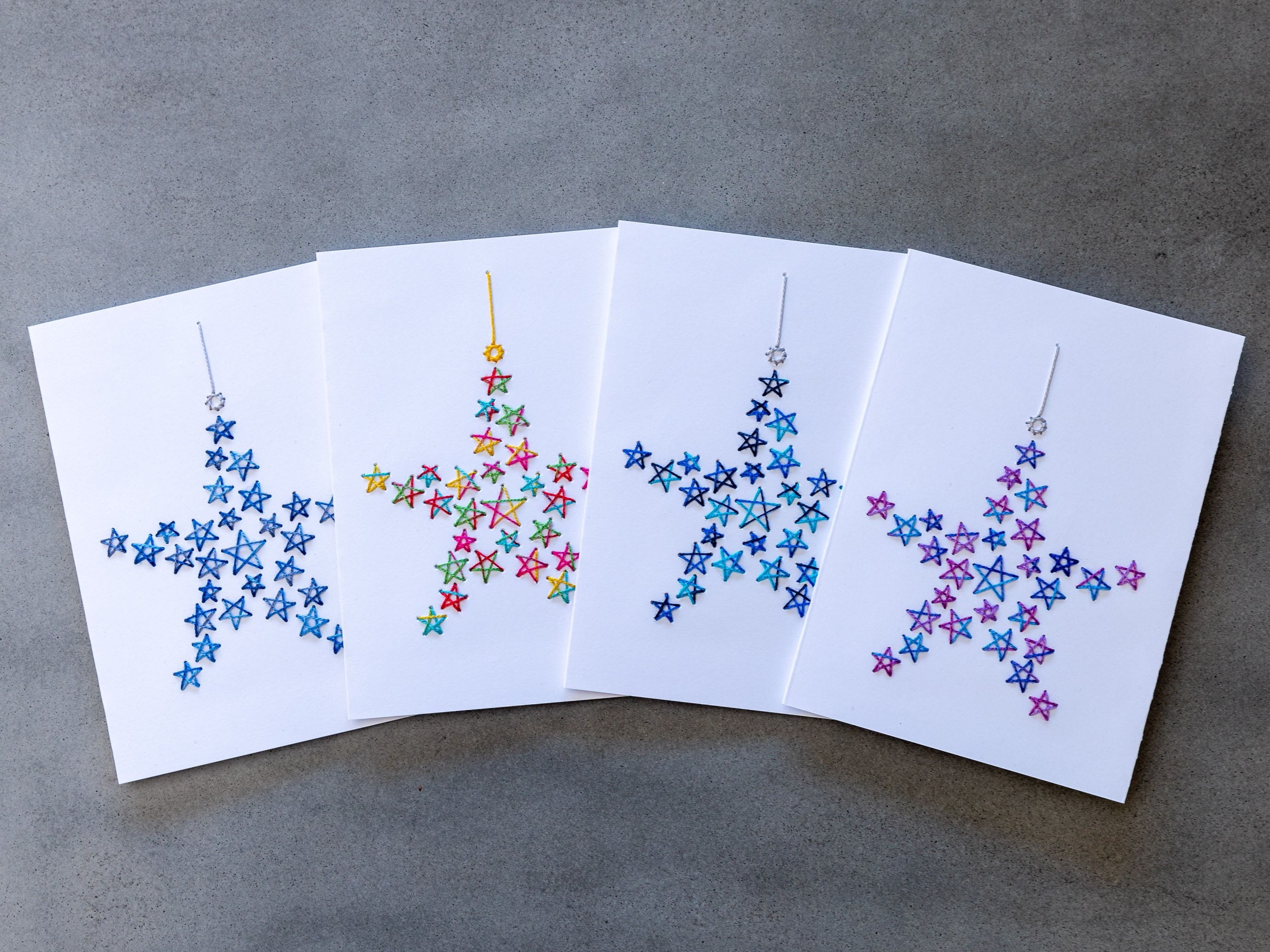 Hand Embroidered Star of Stars Greeting Card - Etsy
