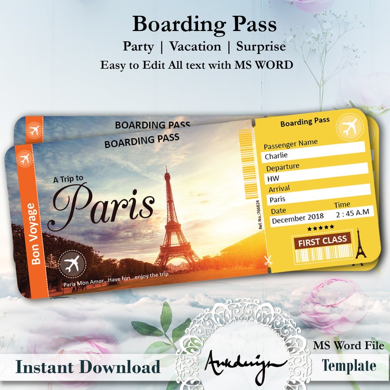 travel ticket in paris