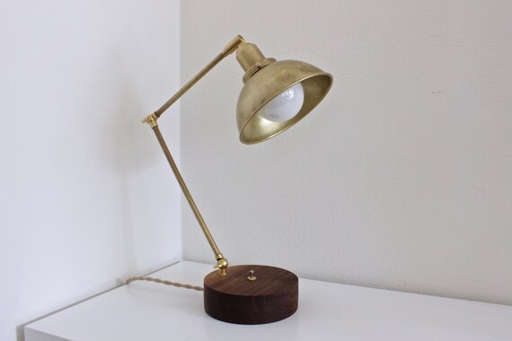 brass industrial table lamp