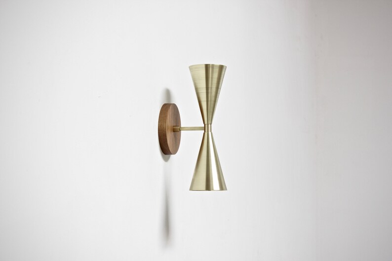 Brass Wall Lamp Vanity Light Mid Century Sconce Double Scandinavian