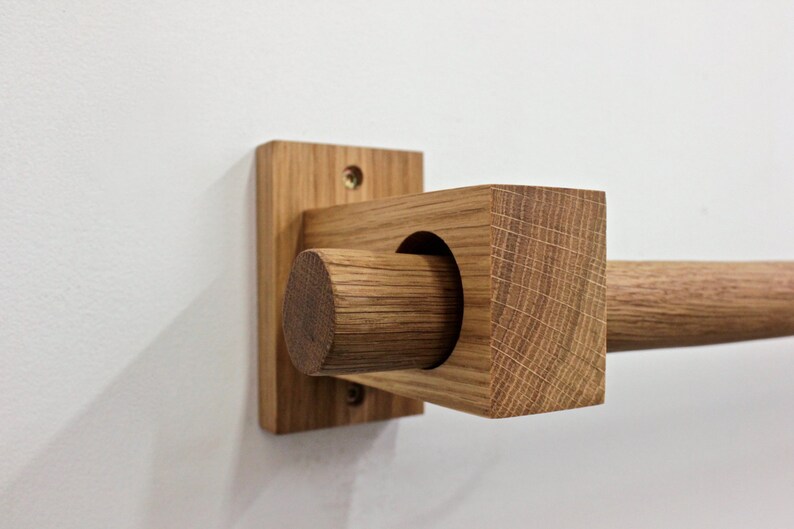 Curtain Holder Bracket Mid Century Decor Wood Rod