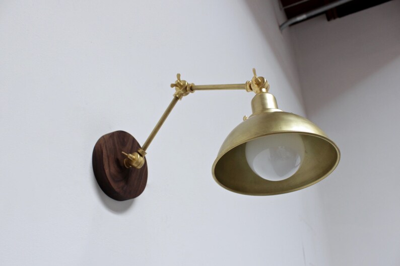 Brass wall sconce plug in sconce barn light industrial Etsy