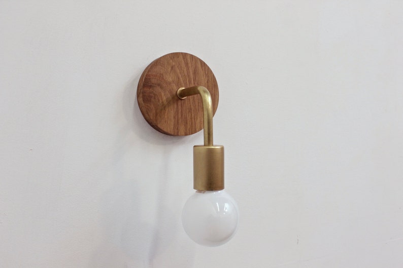 Plug in Sconce Night Light Brass Sconce Wall Lamp Mid Etsy