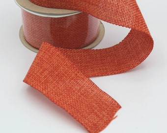 Oranje Burlap Lint- Polyester Lint- Broodje lint- Lint door de spoel- Oranje ambachtelijk lint