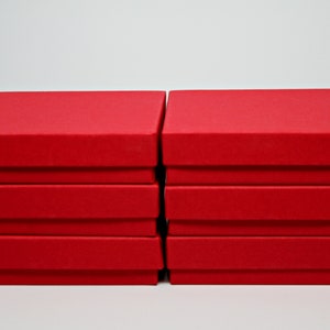 Kraft Jewelry Boxes with lids- Red Gift or Display Box- Storage Boxes- Recycled Content Boxes- with Fiberfill- Made in USA- Set of 6