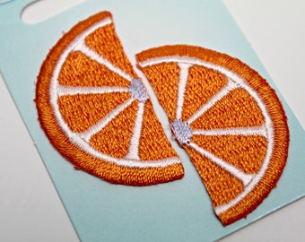 264 Orange Juice Patch 2 Inch Diameter Embroidered Patch