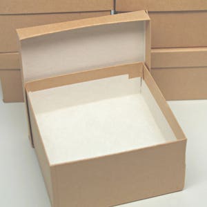 Kraft Jewelry Boxes with lids Small Tan Gift or Display Box Storage Boxes Recycled Content Boxes with Fiberfill Made in USA Set of 6 image 7