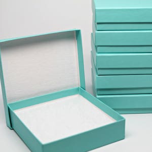 Scatole per gioielli Kraft con coperchio- Aqua Gift o Display Box- Scatole contenitori- Scatole di contenuto riciclato- con Fiberfill- Made in USA- Set di 6