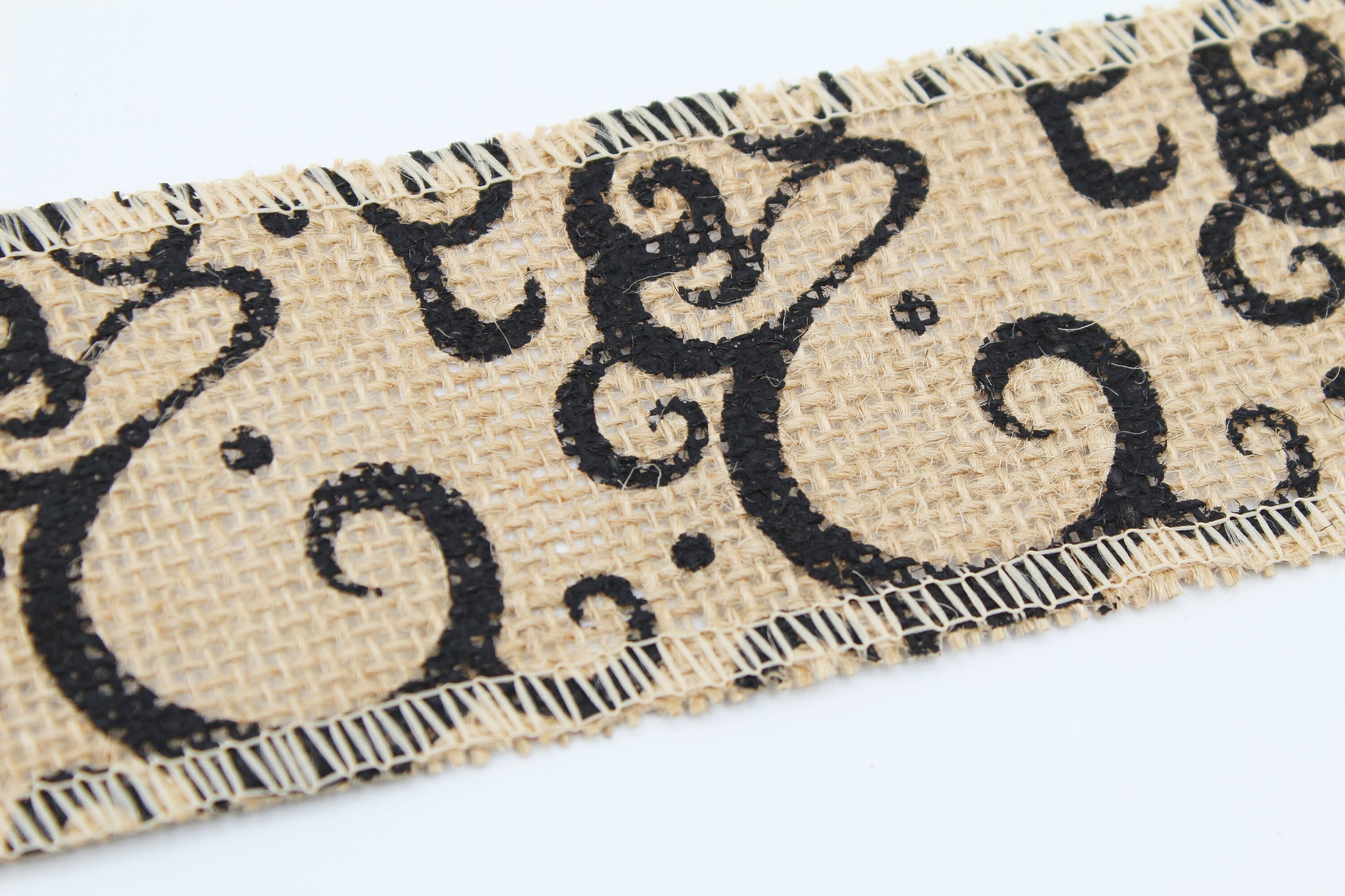 Burlap String Ribbon Printed Burlap Ribbon- Burlap Craft Ribbon- 2.5 Inches Wide - Etsy