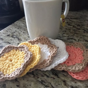 Crochet Face Scrubbies Drink Coasters Facial Cleansing Pads Washcloth Makeup Removers image 5