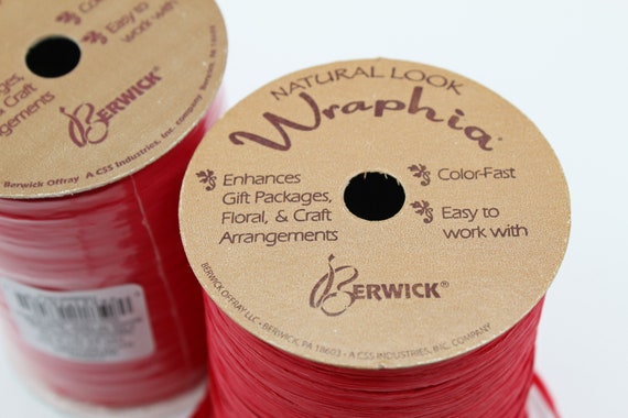 RED Raffia Ribbon Wraphia Brand Synthetic Matte Ribbon by the Spool 100  Yards 