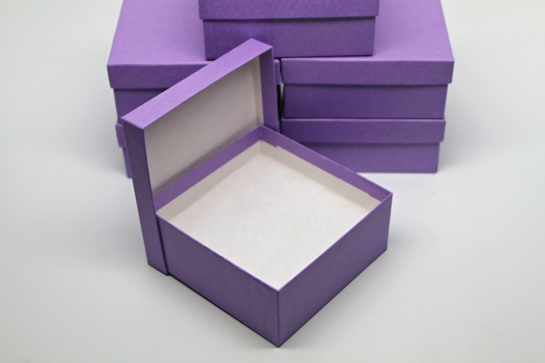 Purple Kraft Jewelry Boxes With Lids Small Gift or Display Etsy