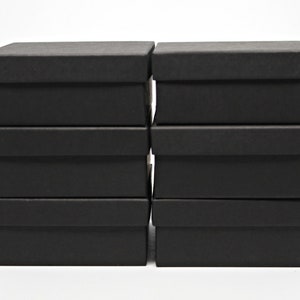 Black Kraft Jewelry Boxes with lids- Small Gift or Display Box- Storage Boxes- Recycled Content Boxes with Fiberfill- Made in USA- Set of 6