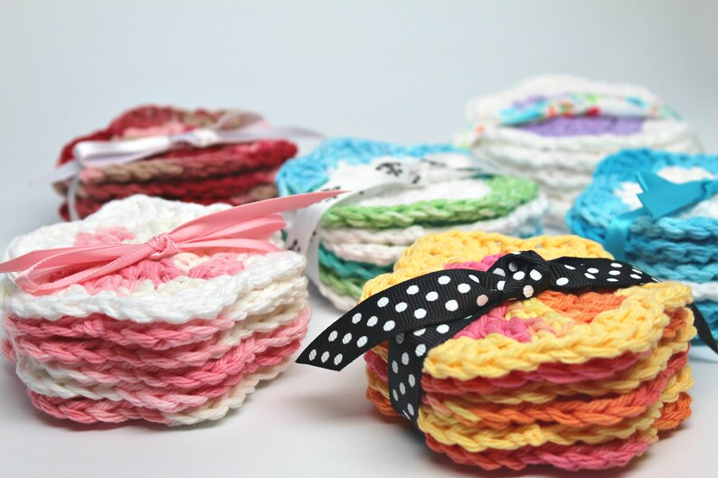 Crochet Face Scrubbies Drink Coasters Facial Cleansing Pads Washcloth Makeup Removers image 4