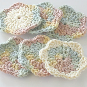 Crochet Face Scrubbies Drink Coasters Facial Cleansing Pads Washcloth Makeup Removers image 2