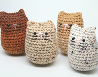 Stuffed Handmade Cat- Crochet Kitty- Amigurumi- Plush Kitten- Crochet Cat- Plush Kitty- choice of colors