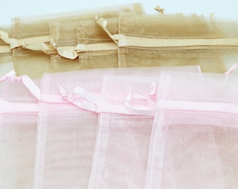 Assorted Organza Bags- 5 X 7 - Wiederverwendbare Stoff-Geschenkbeutel - Schmuckverpackungen- Party Favor Bags- Set von 10-5 von jeder Farbe