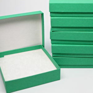 Kraft Jewelry Boxes with lids- Green Gift or Display Box- Storage Boxes- Recycled Content Boxes- with Fiberfill- Made in USA- Set of 6