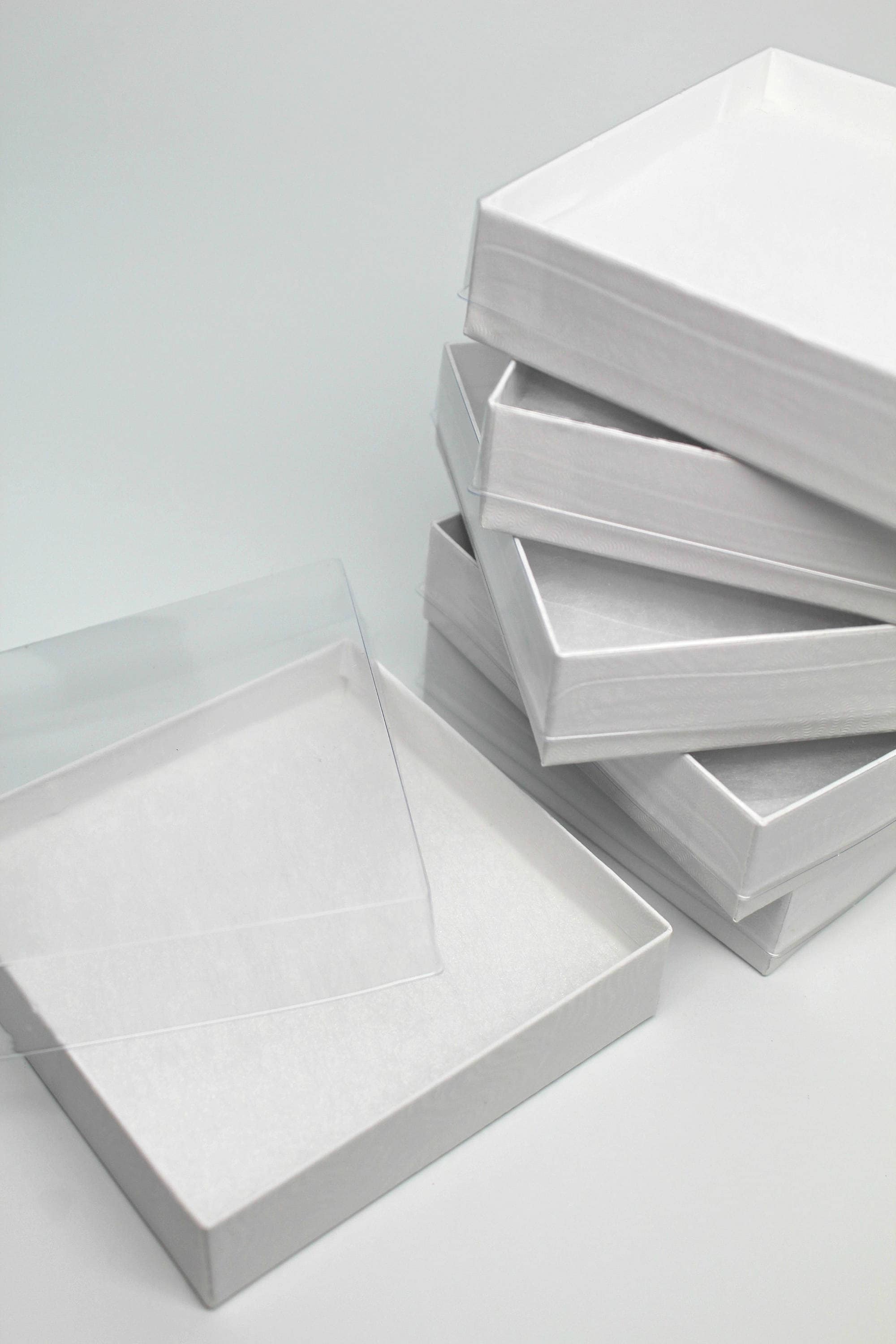 Kraft Jewelry Boxes with Clear lids White Gift or Display Etsy