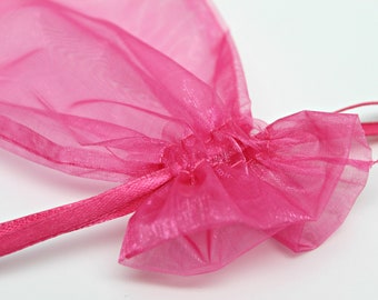 Pink and Red Organza Bags- 4 X 6 - Reusable Fabric Gift Bags - Jewelry Packaging- Party Favor Bags- Set of 10- choice of 5 shades